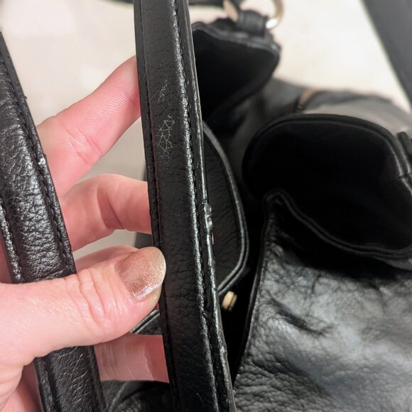 Coach Edie Shoulder Bag Black Pebble Leather Gold Hardware C9422 Hobo Slouchy - Picture 5 of 13